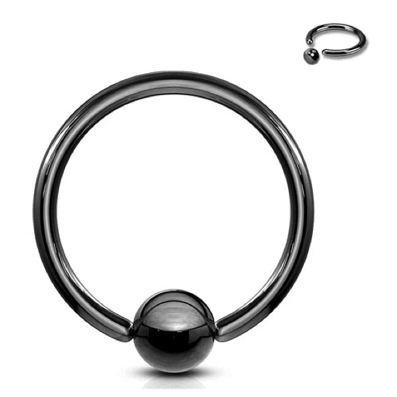 Captive Bead Ring Hoop 16g 13mm 1/2" Lip Ear Nose - Picture 5 of 6